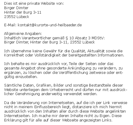 Impressum mit spamsicherer Mailadresse